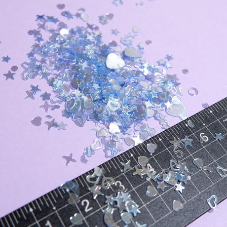 ネイル ホログラム きらきら ハート スター アクア 水色系統 ベイビーブルー