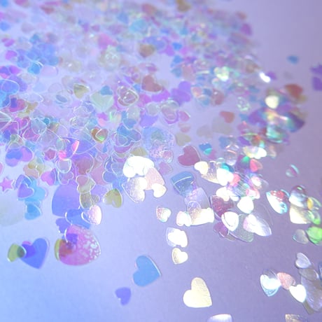 ネイル ホログラム うるうる ハート heart カラフル クリア オーロラ