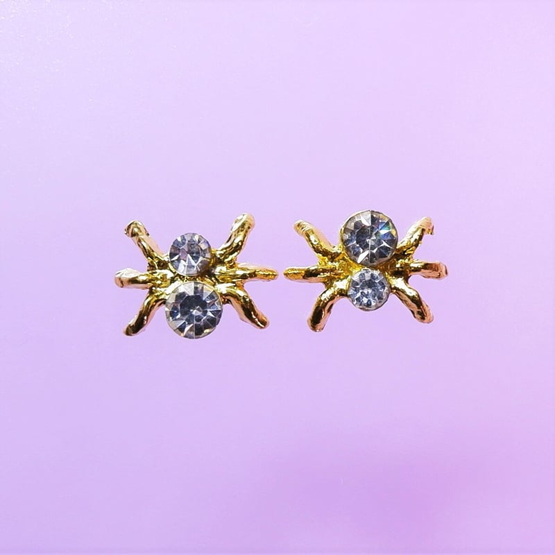 ネイルパーツ 蜘蛛 くも クモ スパイダー gold 金色 2点セット n30  