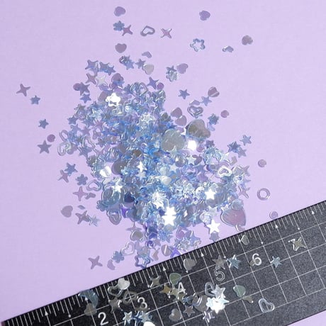 ネイル ホログラム きらきら ハート スター アクア 水色系統 ベイビーブルー