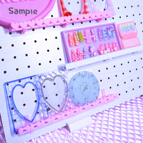 【受注生産】オリジナル棚板 連なるハート ウォールバー 有孔ボード ワイヤーネット イベント什器 マルシェ 即売会