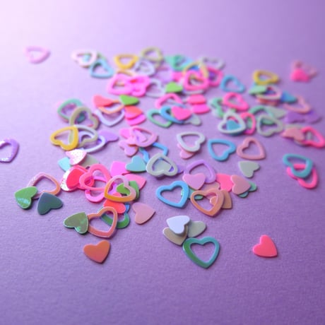 ネイル ホログラム くり抜き ハート パステル マカロン heart sweet