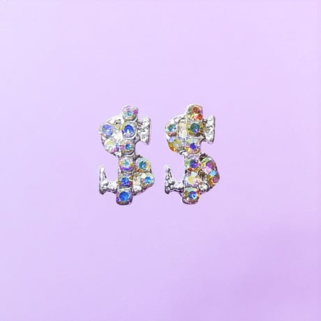 ネイルパーツ ドル ドルマーク dollar Silver 銀色 2点 n18