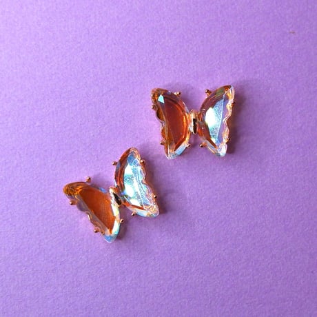 ネイルパーツ 蝶々 バタフライ butterfly トルマリン オーロラ 青 橙