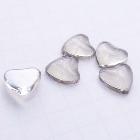 ネイルパーツ うるうる ハート クリアグレー 8mm 透明 アクリルガラス