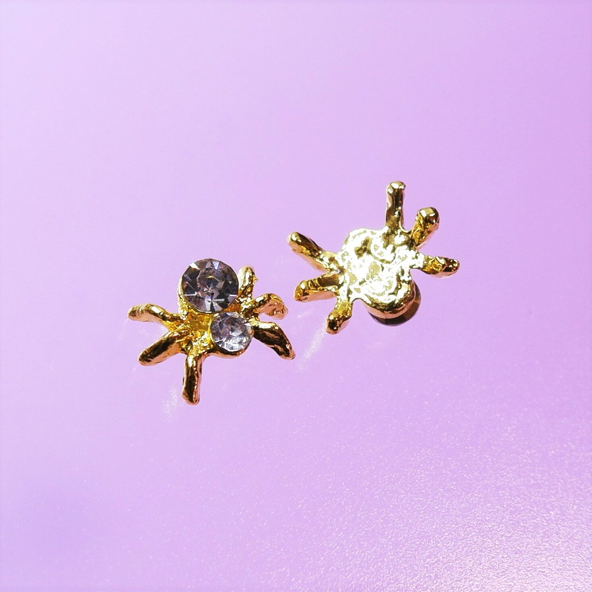 ネイルパーツ 蜘蛛 くも クモ スパイダー gold 金色 2点セット n30  