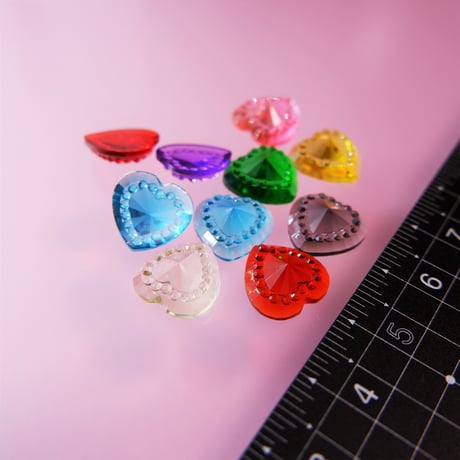 ネイルパーツ レトロ ハート クリア mix 12mm キッチュ 韓国ネイル