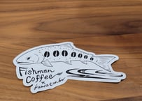 Fishman Coffee×kawatonbo コラボステッカー(ホワイト)