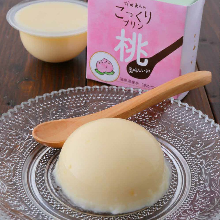 もも味のプリン こっくり桃プリン 3個入り | 夢・菓子工房 かめまん