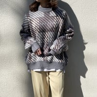 checked pattern knit