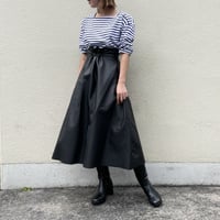 drawstring eco leather skirt