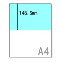 A4サイズカラー多色ミシン目用紙二分割(青×白)(パンチ穴2ヵ所 A4サイズカラー多色ミシン目用紙二分割(青×白)(パンチ穴2ヵ所