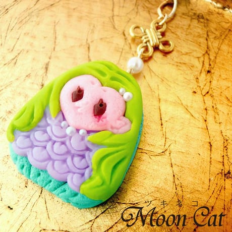 アマビエクッキーのバックチャーム【Moon Cat】