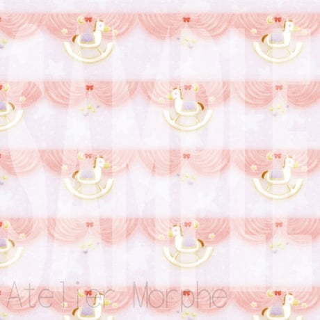 A4サイズのミニラッピングペーパー【木馬/パープル】　10枚入り　【AtelierMorphe】