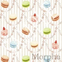 A4サイズのミニラッピングペーパー【マカロン】　10枚入り　【AtelierMorphe】