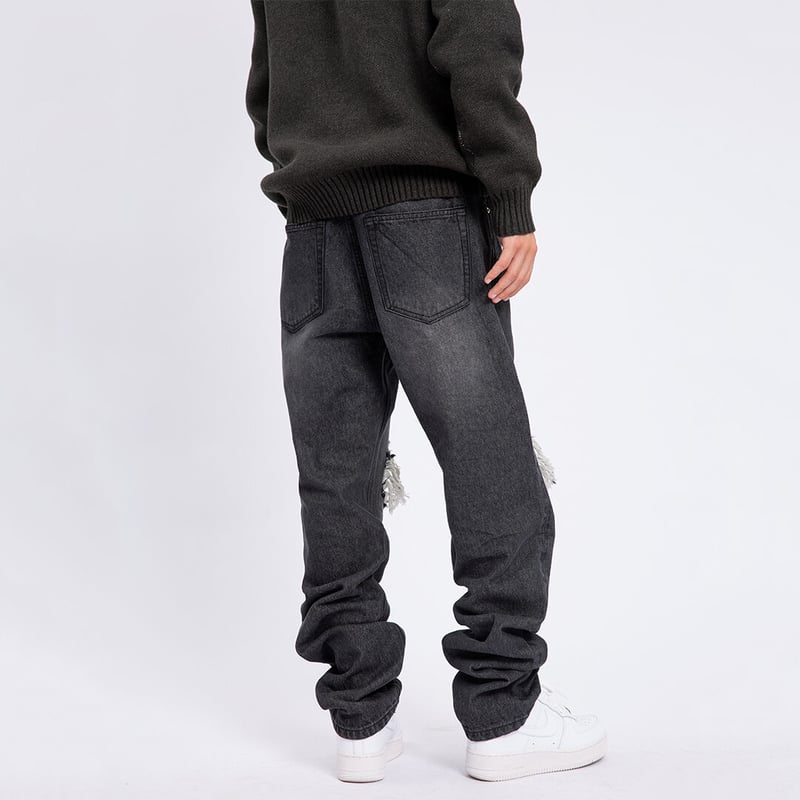 Ripped Smiley Denim/ Black | FLEXHOOD