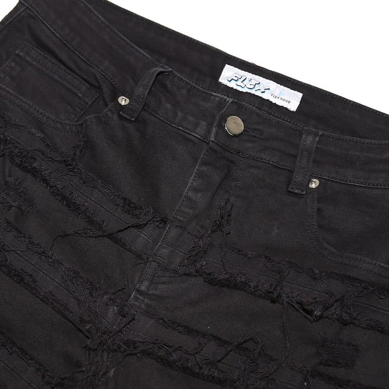 Ripped Flared Denim | FLEXHOOD