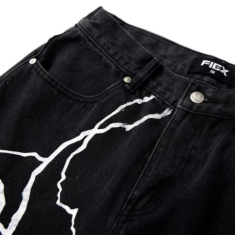 Lightning Denim Shorts