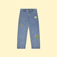[CANDYMADE]  Frog Embroidery Denim