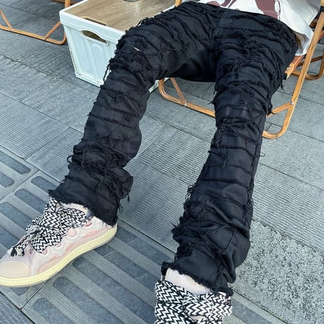 Ripped Flared Denim