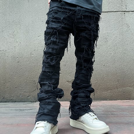 Ripped Flared Denim