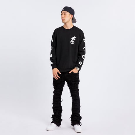 Gothic Letters Long Sleeves / Black
