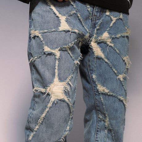 Ripped Cobweb Denim