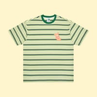 [CANDYMADE]  Cartoon Bear Striped Tee