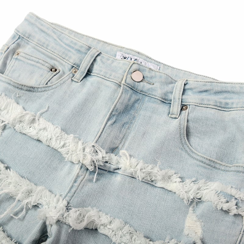 Ripped Flared Denim / Blue | FLEXHOOD