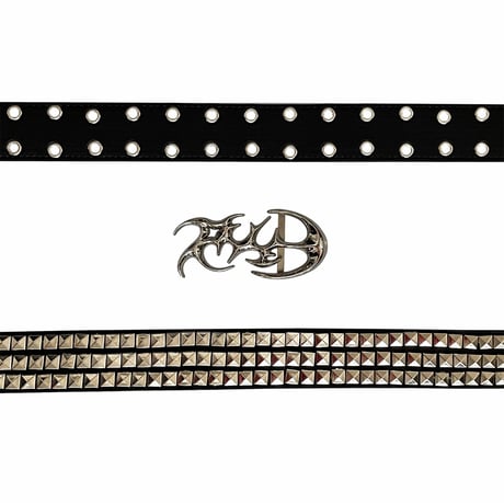 [PCCVISION] Detachable Logo Studded Belt Set