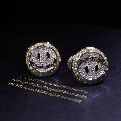 ICEKID Rhinestone Smiley Ring