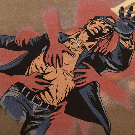 Retro Comic Hero Tee / Brown