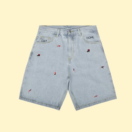 [CANDYMADE]  Embroidered Denim Shorts