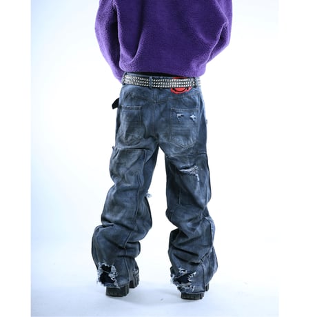 [PCCVISION] Vintage Ripped Double Denim
