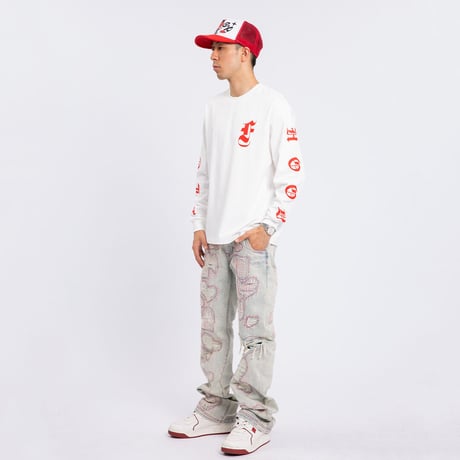 Gothic Letters Long Sleeves / White