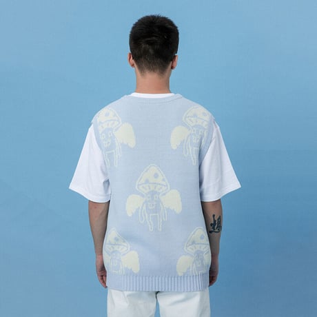 [CANDYMADE] Mushroom Sweater Vest / Blue