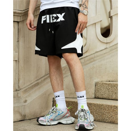 Star Logo Print Shorts / Black