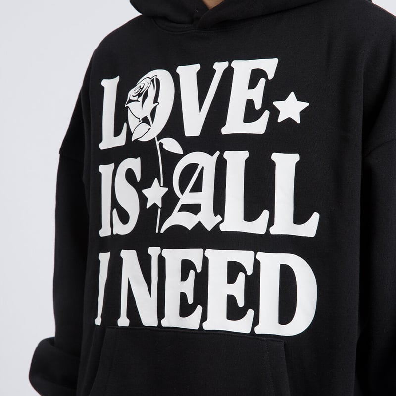 Love Is All I Need Hoodie / Black | FLEXHOOD