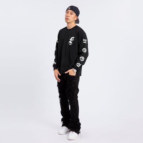 Gothic Letters Long Sleeves / Black