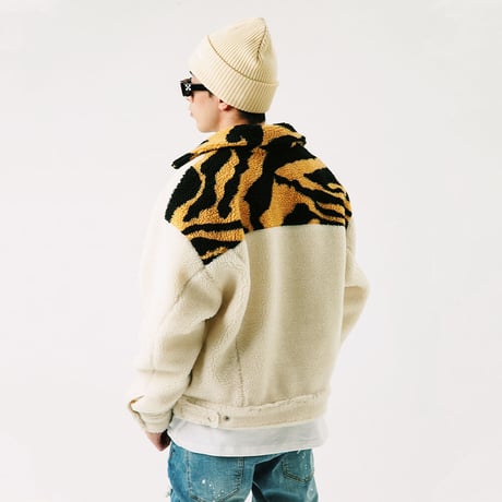 Tiger Print Patch Jacket