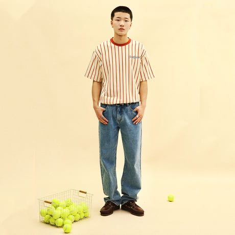 [CANDYMADE]  Graffiti Vertical Stripes Tee