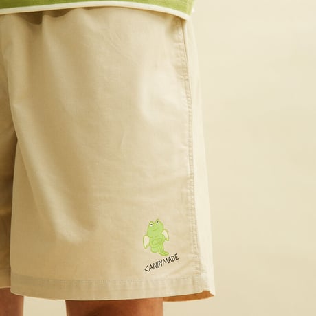[CANDYMADE]  Frog Icon Shorts / Khaki