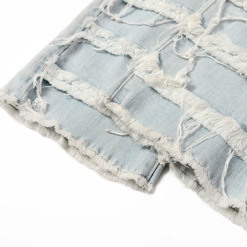 Ripped Flared Denim / Blue | FLEXHOOD