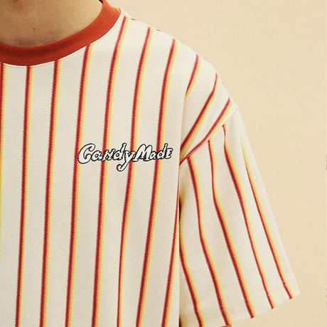 [CANDYMADE]  Graffiti Vertical Stripes Tee