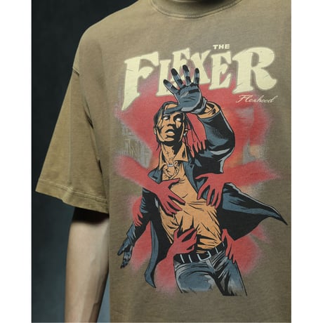 Retro Comic Hero Tee / Brown