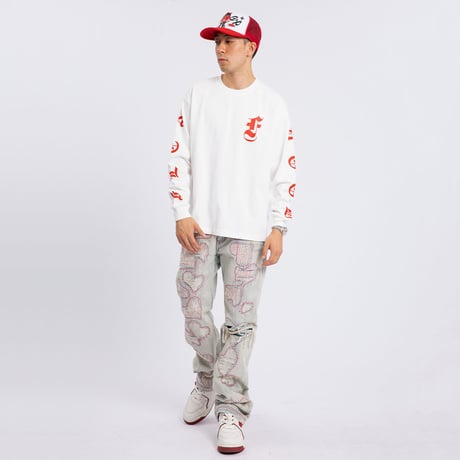 Gothic Letters Long Sleeves / White