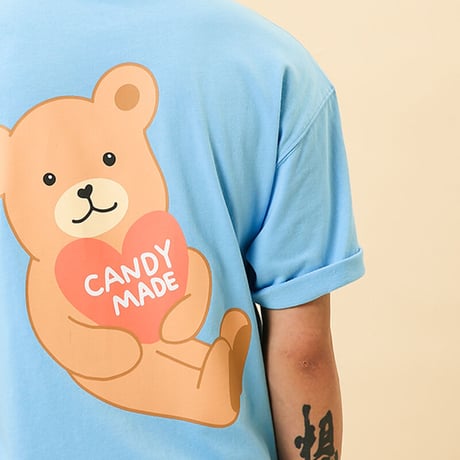 [CANDYMADE]  Cartoon Bear Tee  / Blue