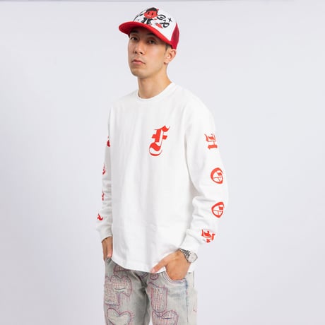 Gothic Letters Long Sleeves / White