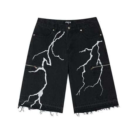 Lightning Denim Shorts