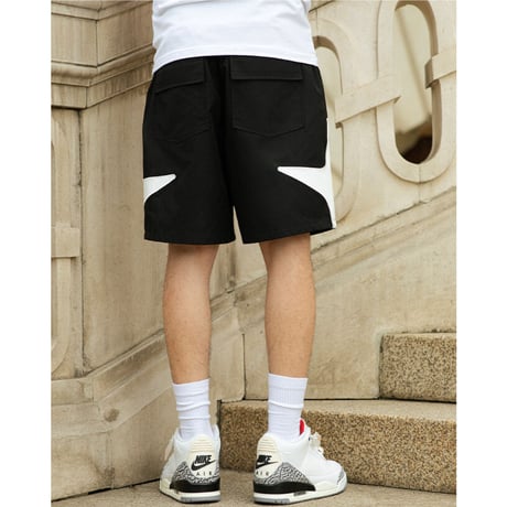 Star Logo Print Shorts / Black
